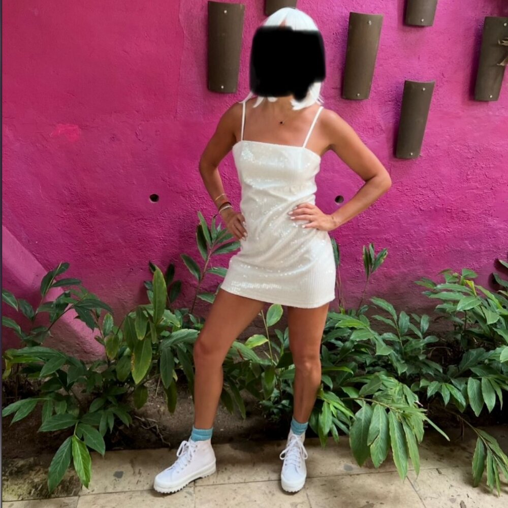 Emmy White Sequin Micro Mini Dress